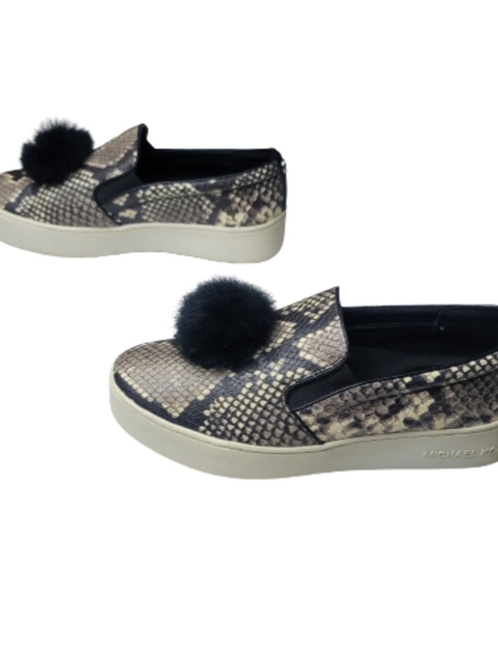 Michael Kors Snake Print Platform Slip On Sneakers Size 7.5 Earthy Indie Leather - Picture 10 of 12
